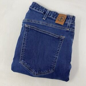 Aviator Straight Fit Jeans Mens 40 Dark Indigo USA Made Stretch M7027STRN